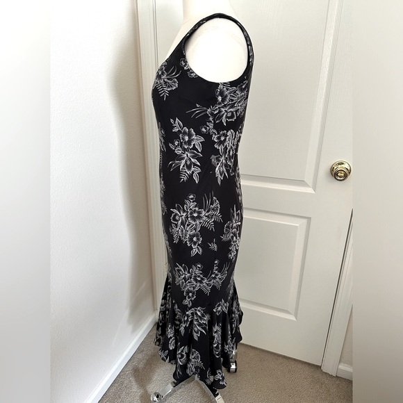 Jones New York Signature Sleeveless 100% Silk Maxie Dress Orchid Print Size 8 - Picture 2 of 9